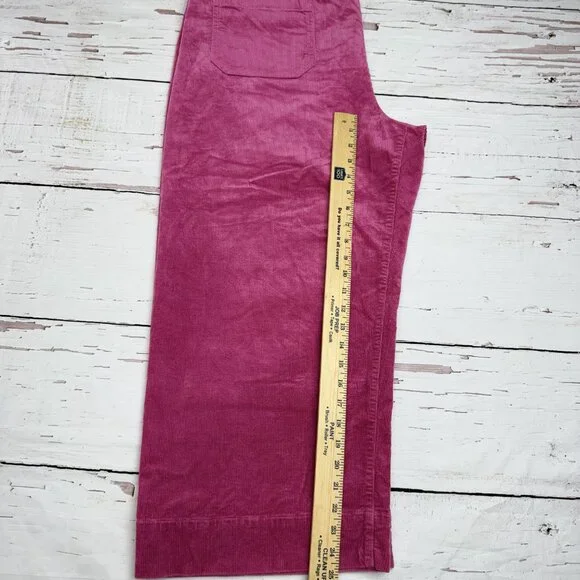 Maeve The Colette Pink Corduroy Wide Leg Crop Pants - Picture 8 of 9